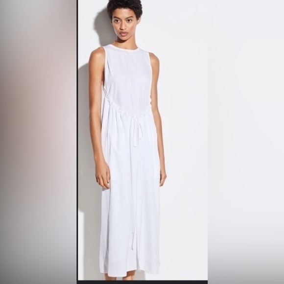 Vince White Sleeveless Midi Dress Nwt Size Xs